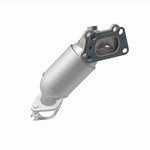 MagnaFlow 280176 oem grade direct-fit catalytic converter, opposite front three-quarter view of the turntable spin