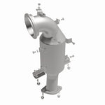 MagnaFlow 280790 oem grade direct-fit catalytic converter, front three-quarter view of the turntable spin