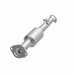 MagnaFlow 5571814 carb direct-fit catalytic converter, opposite front three-quarter view of the turntable spin