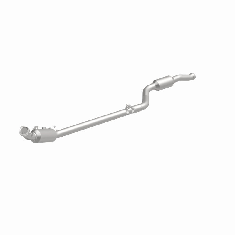 MagnaFlow 5561441 carb direct-fit catalytic converter, front three-quarter view of the turntable spin