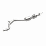 MagnaFlow 21-607 oem grade direct-fit catalytic converter, opposite side view of the turntable spin