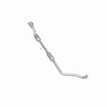 MagnaFlow 280376 oem grade direct-fit catalytic converter, rear three-quarter view of the turntable spin