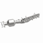 MagnaFlow 290034 oem grade manifold converter, opposite front three-quarter view of the turntable spin