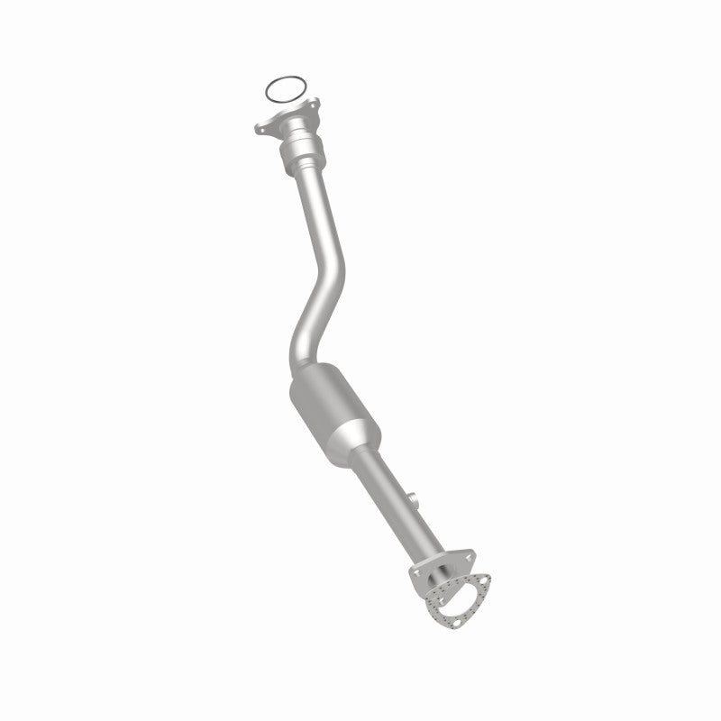 MagnaFlow 4481219 carb direct-fit catalytic converter, rear three-quarter view of the turntable spin