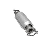 MagnaFlow 5571653 carb direct-fit catalytic converter, rear three-quarter view of the turntable spin
