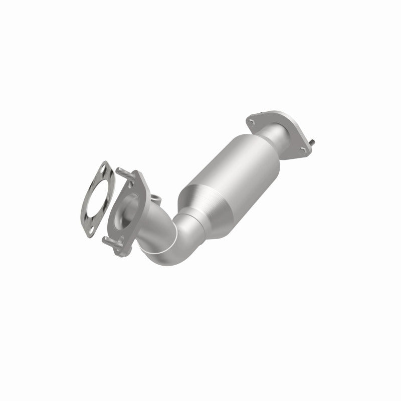 MagnaFlow 5451171 carb direct-fit catalytic converter, opposite front three-quarter view of the turntable spin