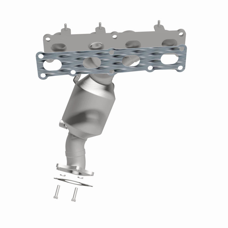 MagnaFlow 5551158 carb manifold converter, side view of the turntable spin