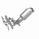MagnaFlow 5582545 carb manifold converter, front three-quarter view of the turntable spin