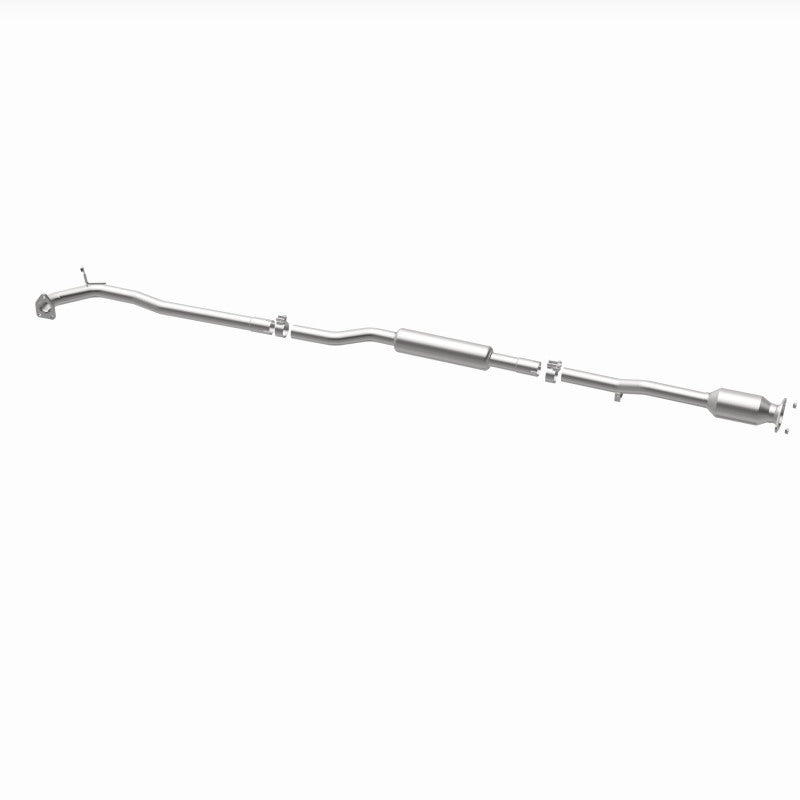 MagnaFlow 280651 oem grade direct-fit catalytic converter, opposite rear three-quarter view of the turntable spin