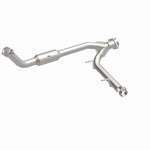 MagnaFlow 4651508 carb direct-fit catalytic converter, front three-quarter view of the turntable spin