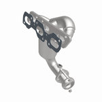MagnaFlow 4583370 carb manifold converter, side view of the turntable spin