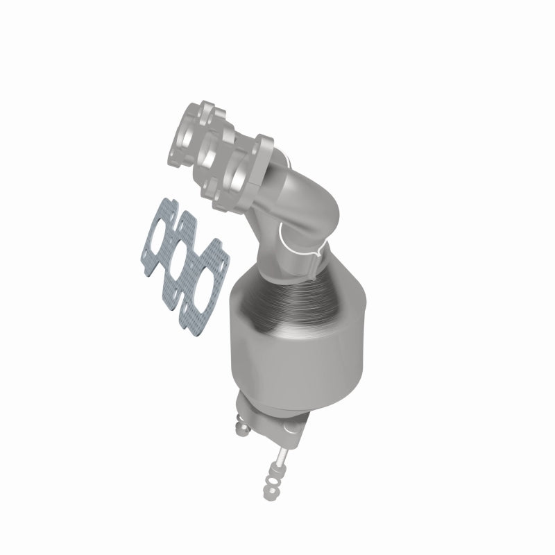 MagnaFlow 5582920 carb manifold converter, rear three-quarter view of the turntable spin