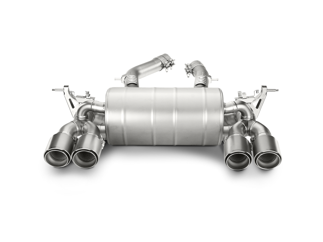 Akrapovic Slip-On Line Titanium Exhaust BMW M3 F80 / M4 F82 M-BM/T/8H for BMW M3 F80 2015-2018, rear view