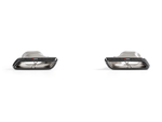 Akrapovic Mercedes Benz E63 (W213) Evolution Tail Pipe Set (High Gloss Carbon) TP-CT/46/G for Mercedes-Benz E63 AMG Sedan/Wagon W213/S213 2018-2023, angled view