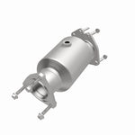 MagnaFlow 280162 oem grade direct-fit catalytic converter, opposite front three-quarter view of the turntable spin