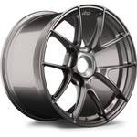 Single forged aluminum wheel with gunmetal finish, split-spoke design, center bore visible, displayed at three-quarter angle - APEX Wheels wheel for 19x12 ET63 PSCL - Anthracite