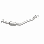 MagnaFlow 5551583 carb direct-fit catalytic converter, front three-quarter view of the turntable spin