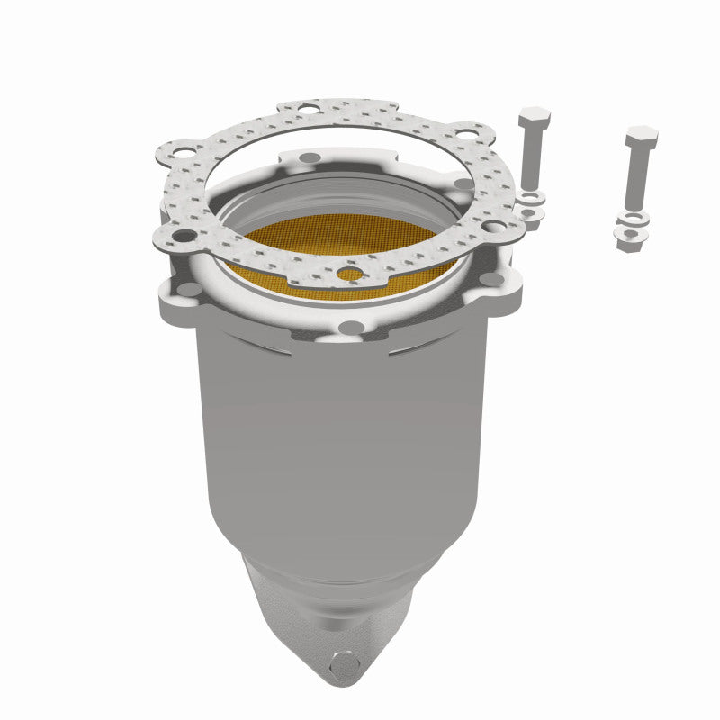 MagnaFlow 5411652 carb direct-fit catalytic converter, opposite side view of the turntable spin