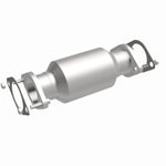 MagnaFlow 5421861 carb direct-fit catalytic converter, front three-quarter view of the turntable spin