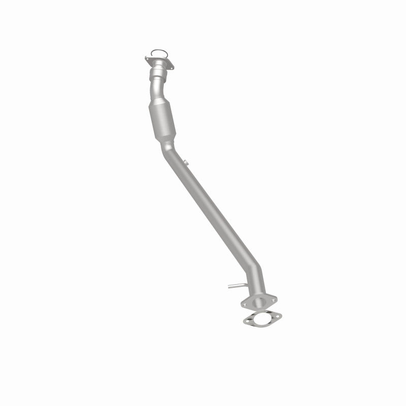 MagnaFlow 52098 oem grade direct-fit catalytic converter, rear three-quarter view of the turntable spin