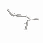 MagnaFlow 5582706 carb direct-fit catalytic converter, side view of the turntable spin