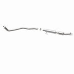 MagnaFlow 5571502 carb direct-fit catalytic converter, opposite rear three-quarter view of the turntable spin