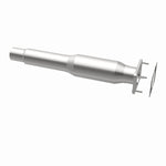 MagnaFlow 4481515 carb direct-fit catalytic converter, opposite rear three-quarter view of the turntable spin