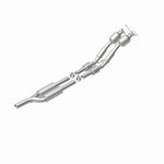 MagnaFlow 551838 carb direct-fit catalytic converter, rear view of the turntable spin