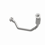 MagnaFlow 4561619 carb direct-fit catalytic converter, opposite front three-quarter view of the turntable spin