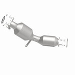 MagnaFlow 5582144 carb direct-fit catalytic converter, side view of the turntable spin