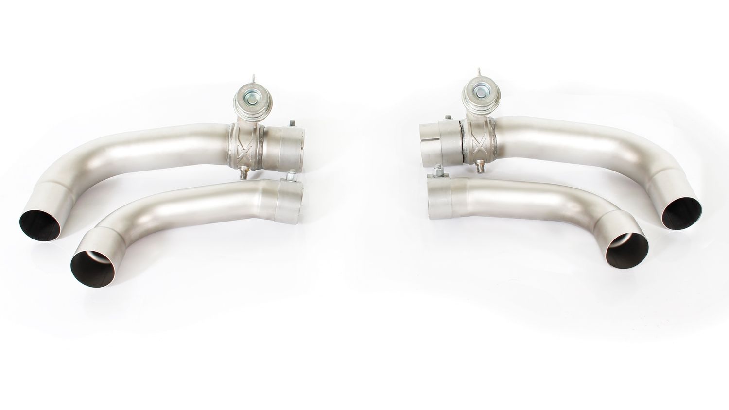 Remus Alfa Romeo Giulia Axle-Back Exhaust, pair of curved connection tubes with valve flanges