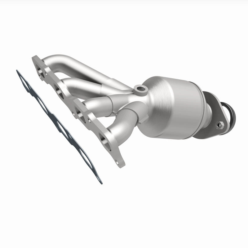 MagnaFlow 290103 oem grade manifold converter, front three-quarter view of the turntable spin