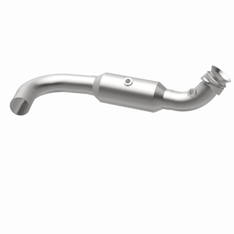 MagnaFlow 5451498 carb direct-fit catalytic converter, opposite rear three-quarter view of the turntable spin