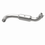 MagnaFlow 5451498 carb direct-fit catalytic converter, opposite rear three-quarter view of the turntable spin