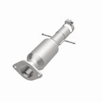 MagnaFlow 5421913 carb direct-fit catalytic converter, opposite front three-quarter view of the turntable spin