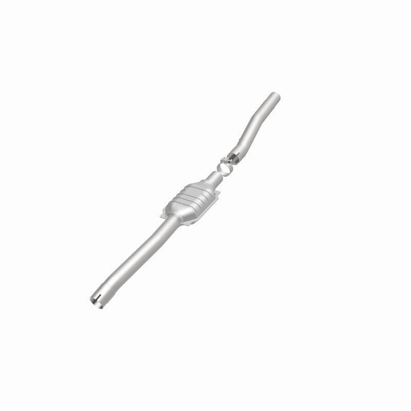 MagnaFlow 4451603 carb direct-fit catalytic converter, opposite front three-quarter view of the turntable spin