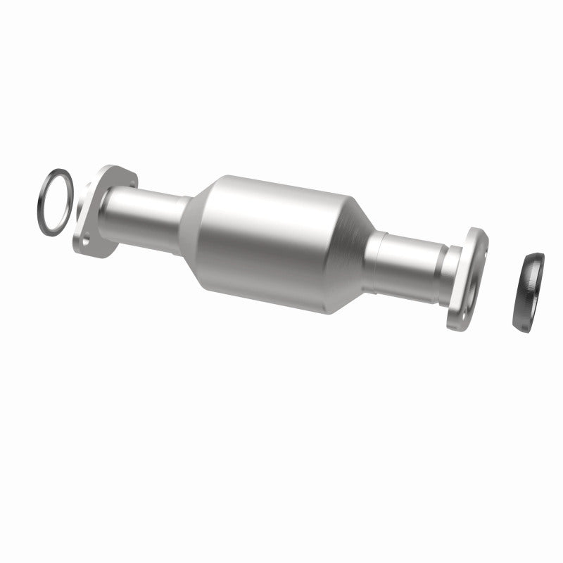 MagnaFlow 52546 oem grade direct-fit catalytic converter, opposite rear three-quarter view of the turntable spin