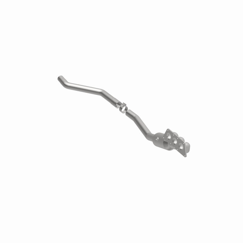 MagnaFlow 5551066 carb manifold converter, front three-quarter view of the turntable spin