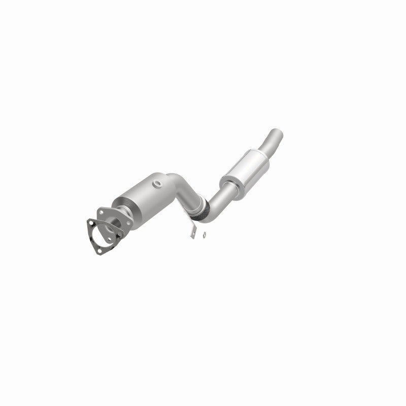 MagnaFlow 5461904 carb direct-fit catalytic converter, opposite front three-quarter view of the turntable spin