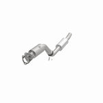 MagnaFlow 5461904 carb direct-fit catalytic converter, opposite front three-quarter view of the turntable spin