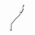 MagnaFlow 5561172 carb direct-fit catalytic converter, opposite rear three-quarter view of the turntable spin