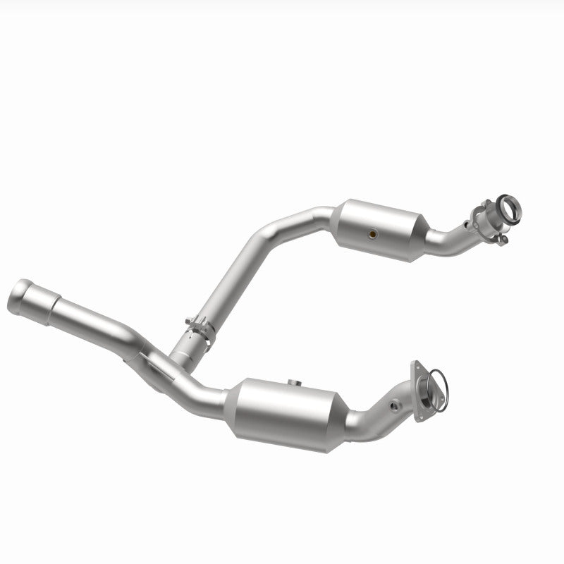 MagnaFlow 280656 oem grade direct-fit catalytic converter, opposite rear three-quarter view of the turntable spin