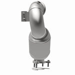 MagnaFlow 551132 carb direct-fit catalytic converter, opposite rear three-quarter view of the turntable spin