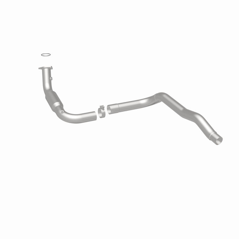 MagnaFlow 5451640 carb direct-fit catalytic converter, rear three-quarter view of the turntable spin