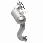 MagnaFlow 21-951 oem grade direct-fit catalytic converter, opposite rear three-quarter view of the turntable spin