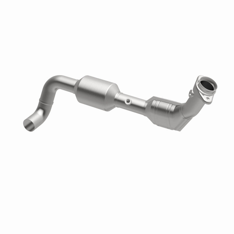 MagnaFlow 52449 oem grade direct-fit catalytic converter, opposite front three-quarter view of the turntable spin