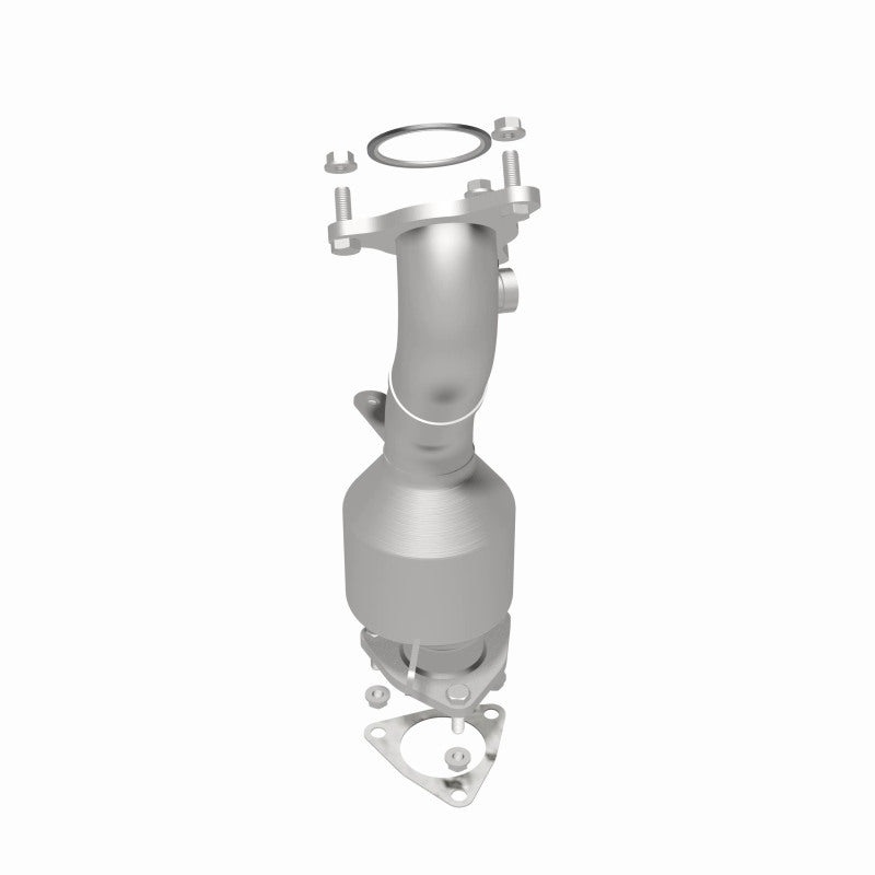 MagnaFlow 5582608 carb direct-fit catalytic converter, rear three-quarter view of the turntable spin