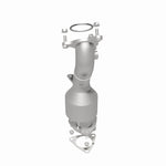 MagnaFlow 5582608 carb direct-fit catalytic converter, rear three-quarter view of the turntable spin