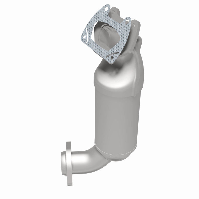 MagnaFlow 5551120 carb manifold converter, rear three-quarter view of the turntable spin