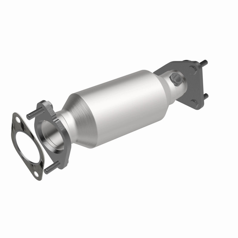 MagnaFlow 5481665 carb direct-fit catalytic converter, rear view of the turntable spin